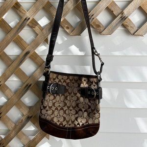 Coach Adjustable Signature Crossbody Shoulder Bag - Khaki/Brown